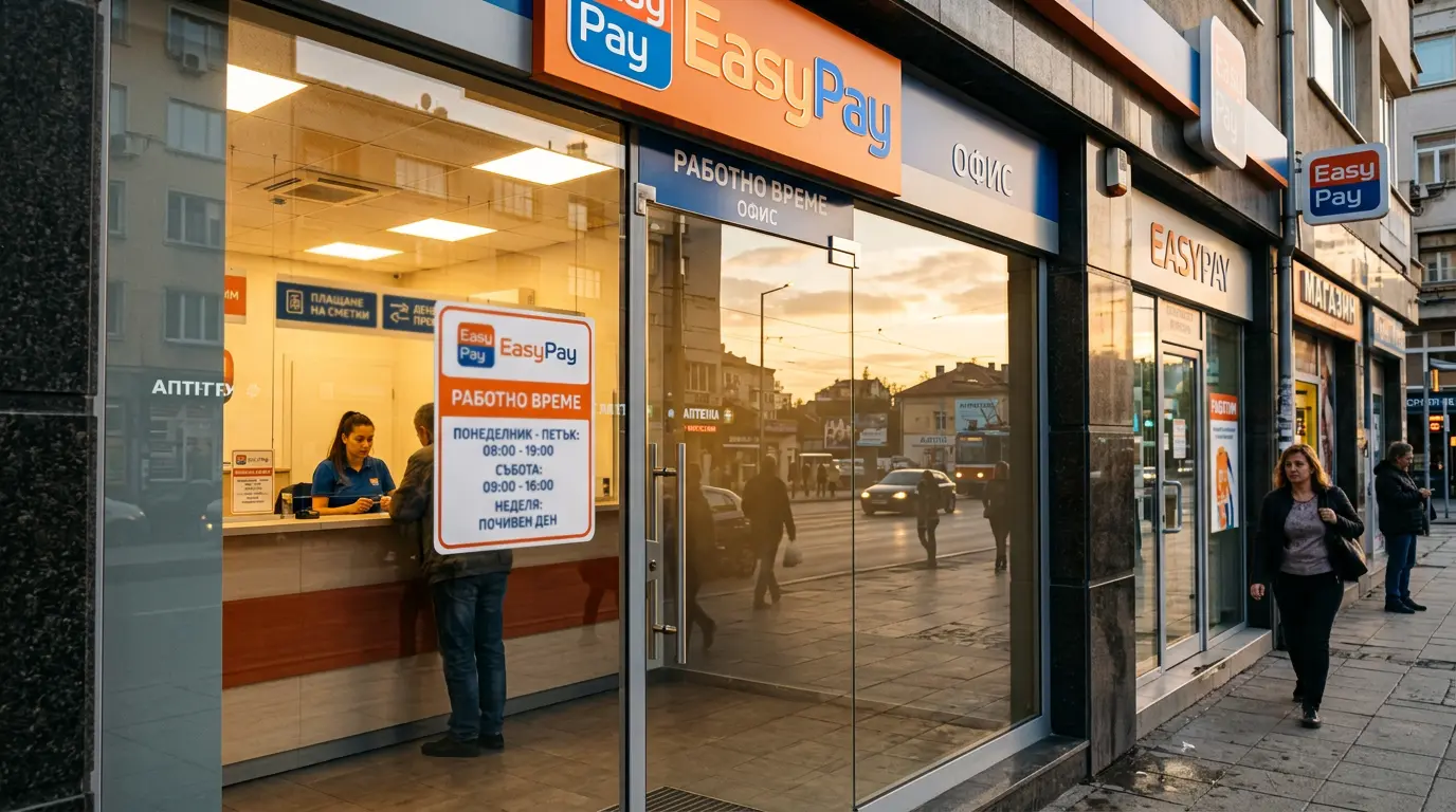 Работно време на EasyPay каси за депозити за залагания